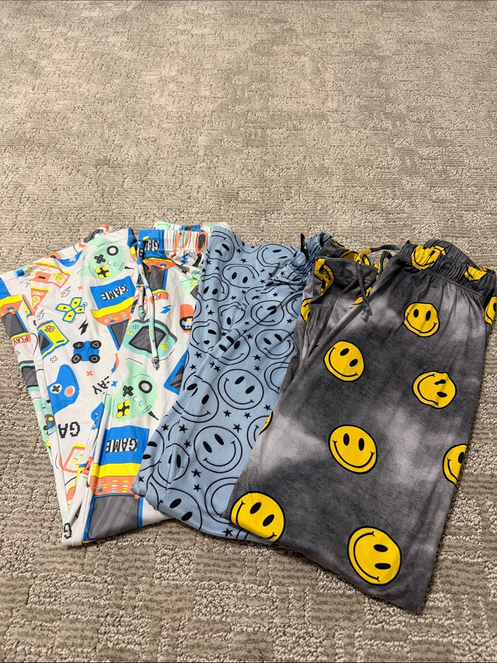 3-Pack Smile & Game Pajama Pants - Yellow, Blue, Multi, size 8,9/10